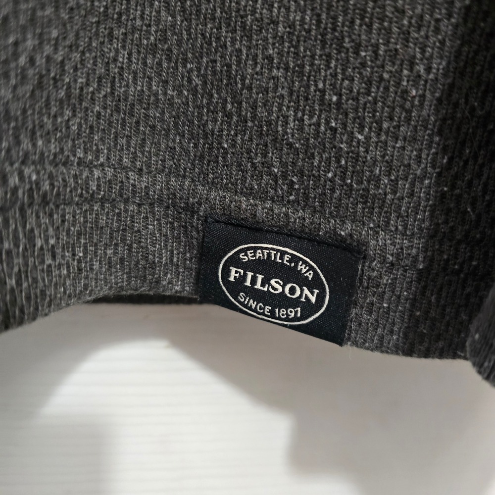 Filson Mens Long Sleeve Thermal Crewneck Shirt Charcoal Gray FCOP021391 Size M - Picture 3 of 6